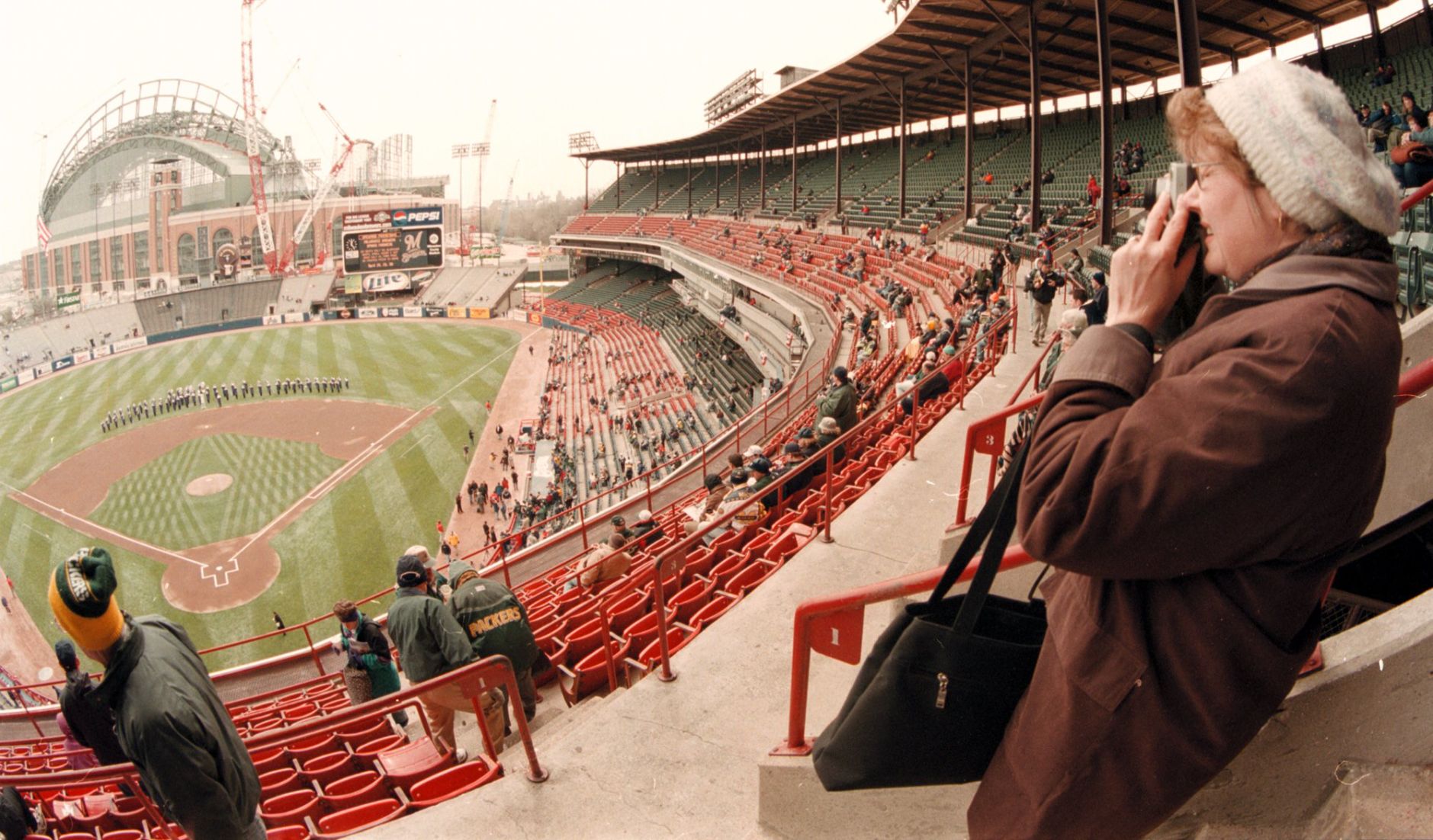 Taking photos of Milwaukee County Stadium